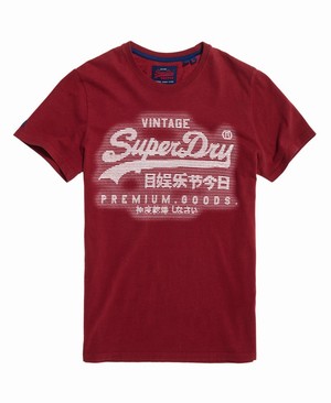 Superdry Premium Goods Mid Weight Férfi Pólók Piros | QMEHW9370